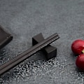 Miniatyrbillede 4 af 4: 10 stk. Pindemadsstøtte Matte Bestikstativ Rustfrit Stål Pindeholder Sort