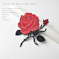 Miniatyrbild 2 av 4: 2 st DIY Röd Ros Broderi Sy Patch Broderad Blommig Applikation Stryk på Märken