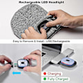 Miniatyrbillede 3 af 5: LED lysende strikket hue varm hue udendørs opladnings hue med pandelampe (grøn)