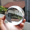 Miniatyrbillede 3 af 3: 4 cm Krystalkugle Fotografi Rekvisit Meditationskugle Jongleringsglaskugle Display (transparent hvid)