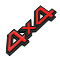 Miniatyrbillede 5 af 5: 2 stk. Metal Sort Rød 4WD 4x4 Bil Bagklap Emblem