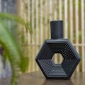 Miniatyrbild 2 av 5: Hexagonformad keramisk vas för modern heminredning, frostad textur