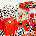 Miniatyrbillede 4 af 5: 25 Styk Ternet Flag, Ternet Racerflag, Mini Sort og Hvidt Plaid Flag til Festdekorationer, 14 * 21cm