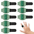 Miniatyrbillede 1 af 5: (Grøn) 8 stk. Fingerskinner, justerbare fingerskinner til triggerfinger, genanvendelige fingerskinner i blødt stof til beskyttelse af brækkede fingre