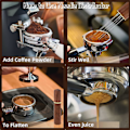 Miniatyrbild 3 av 4: Espresso Kaffeomrörare, Espresso Distributionsverktyg, Professionellt Handnålstyp Distributionsverktyg, Distributionsverktygsnålar (Ljus Färg)