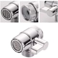 Pikkukuva 1 / 2: Hanaliittimen yläosan koko on 22 mm ja sivupoistoaukko on G1/2\"20 mm. T-sovitinventtiilin seos suihkun suuntausventtiili 3-tie Diverte