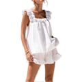 Miniatyrbild 1 av 5: Dam 2-delat Set Sommar Mode Volang Cami Och Casual Shorts Set Bomulls Pyjamasset