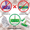 Pikkukuva 5 / 5: 6 kpl Fr Swiffer Sweeper -lattamoppi kuiva- ja märkäkäyttöön, setti moppipää