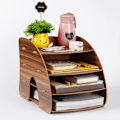Miniatyrbillede 1 af 4: #Brevbakke dokumentbakke 4 rum skrivebordsstativ opbevaringsboks#