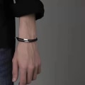 Miniatyrbillede 3 af 5: #Flettet armbånd, \"Struggle Dream\", justerbar, sort#