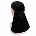 Miniatyrbillede 2 af 7: #(Sort) Fløjl Bandana med ekstra lang hale og brede stropper#