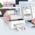 Miniatyrbillede 2 af 3: Labelholder Termisk Labelholder til Ruller og Fanfold Labels Forsendelseslabel Stand Desktop Printer DIY Tilbehør Forsyninger til Hjem, Kontor (Pink)