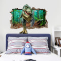 Miniatyrbild 5 av 5: 3D trasig vägg dinosaurie väggdekal sovrum vardagsrum säljes