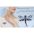 Miniatyrbillede 1 af 5: Vintage Rhinestone Brocher til Kvinder, Blå Dragonfly Broche Nål, Mode