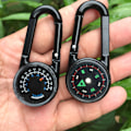 Miniatyrbillede 3 af 5: Mini Multifunktionel Karabiner 3 i 1 Kompas Termometer Udendørs H