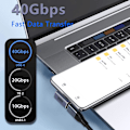 Pikkukuva 3 / 5: 40 Gbps USB-C-sovitin, 90 asteen USB Type-C uros-naar-naaras-sovitin