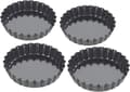 4 flutade pajformar, 10,5 cm i diameter, professionell kvalitet kolstål