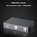 Miniatyrbild 5 av 5: 2 In 1 Ut Usb-skrivardelare, 2 Usb 2.0-portar Splitter Skrivaradapter Delningsenhet Switchbox För PC-skrivare Datorskannrar