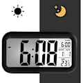 Miniatyrbild 2 av 3: Digital LED Väckarklocka Bakgrundsbelysning Snooze Tyst Kalender Skrivbord Elektronisk Bakgrundsbelysning Bordsklockor Skrivbordsklocka (svart)