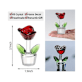 Miniatyrbilde 2 av 5: Mini Krystallroser Blomsterfigurer Glass Hjemmeinnredning Ornamenter Samleobjekt Figur Gave Til Kjæreste