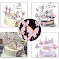 Pikkukuva 4 / 5: 20 kpl Perhosia Kakun Koristelu, 3D Perhoskoriste Kakku Cupcake Toppers Kakku Syntymäpäivä Tyttöjen Syntymäpäiväjuhlien Koristelu