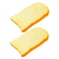 Miniatyrbild 2 av 2: 2 st PU Falska Toast Skiva Modell Simulering Toast Låtsaslek Bröd Leksak Realistisk Falsk Bröd Modell