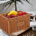 Miniatyrbilde 4 av 5: Imitert Rattan Vevd Blomsterkurv Rustikk Oppbevaring Vevd Kurv Rektangulær Blomsterkurv Dekor