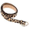 Miniatyrbilde 3 av 4: Dame Fritidsbelte Leopard PU lærbelte Dame Midjebelte Mote Buksebelter (Rund Spenne)