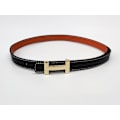 Miniatyrbillede 4 af 5: #Tyndt bælte i koeskindslegering, vendbart, 105CM#