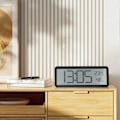 Miniatyrbillede 4 af 5: Digitalt vægur med LCD-skærm, tid, temperatur, luftfugtighedsvisning, elektronisk ur til hjem og kontor med flere displayfunktioner (sort)
