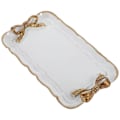 Miniatyrbillede 2 af 4: Serveringsfad Rektangulært Bakke Resin Sløjfe Dessert Serveringsbakke Service Bakke