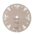 Miniatyrbillede 2 af 5: #Beige, 122cm, Juletræstæppe, Træskørt, Elg-Juledekoration#