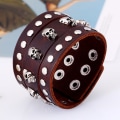 Miniatyrbilde 1 av 5: Unisex Gothic Punk Rock Stil Hodeskalle Nitt Justerbar Bred Lær