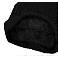 Miniatyrbillede 4 af 4: Strikket hue Herre vinterhue varm beanie hue med fleeceforing sort