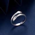 Miniatyrbillede 3 af 5: Hug Ring, 925 Sterling Sølv Justerbar Hug Ring Sølv Interlocking