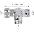 Miniatyrbillede 3 af 5: Bruseadapteromskifter, haneventilkontakt, 3-vejs brusekontaktventil, G1/2 tomme T-adapterventil med afspærringsventil, massiv messing, poleret krom, til