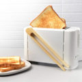 Miniatyrbillede 4 af 5: 2 Pak Magnetiske Bambus Toasttænger: 22cm Trætænger til Toast