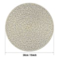 Pikkukuva 2 / 5: Pöytätabletit pyöreät beige punotut pöytätabletit, 6 kpl, lämmönkestävät, pestävät keittiöön ja ruokailuun, 38 cm, kulta