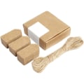 Pikkukuva 4 / 5: Kraft-paperiset lahjakorttit, ruskea, aaltomainen 4x2 cm, 100 kpl narulla