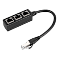 Miniatyrbilde 1 av 2: RJ45 Ethernet Kabel Adapter Splitter 1 Hann til 3 Hunn Port LAN Nettverk Plugg 3 i 1 Adapter Nettverkstilbehør Splitter (Svart, Tilfeldig Grensesnitt Sty
