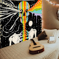 Miniatyrbillede 5 af 5: Skalle Tapestry Tarot Skelet Væghængende Stjernetæppe H