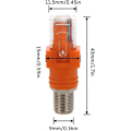 Miniatyrbillede 2 af 5: 4 STK F til RJ45 Konverter F Hun til RJ45 Han Koaksial Tønde Kobling Adapter Ethernet Stik Koaksialt Lige Stik Orange