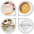 Miniatyrbillede 3 af 3: 6 stk. Kaffeskabeloner Rustfrit Stål Kaffe Kunst Skabeloner DIY Kaffeskabeloner
