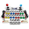 Miniatyrbillede 1 af 5: Arcade DIY Kit Del 2X 8 Vejs Joystick + 16X LED Belyste Trykknapper + 2 Spillere + Mønt til 3B Model