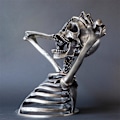Miniatyrbilde 5 av 5: Bryt Reglene Madness Skjelett Byst Skulptur, Bryte Al