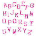 Miniatyrbillede 1 af 2: /#/26 stk. engelske alfabet-patches, broderede stofpatches/#/