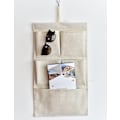 Miniatyrbillede 6 af 6: #2 STK 5-Lommers Hængende Opbevaringspose Stoffvæg Organizer 2 Stilarter Linnedstof til Baby Skab Garderobe Soveværelse Kontor Magasin#