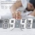 Miniatyrbild 4 av 5: 3D LED Digital Väggklocka Ljusande Väckarklocka Ljudlös Snooze-funktion Justerbar Ljusstyrka 12/24 Timmar Datum/Temperaturvisning Kontor Kök Vardagsrum