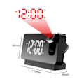 Miniatyrbild 5 av 5: 180° Rotations LED Digital Projektionsväckarklocka USB Elektro