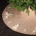 Miniatyrbillede 1 af 5: #Beige, 122cm, Juletræstæppe, Træskørt, Elg-Juledekoration#